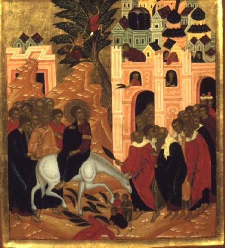 Christ's Entry into Jerusalem, icon a Scuola Russa