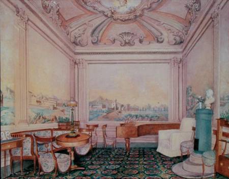 Interior of the reception room in a manor house a Scuola Russa