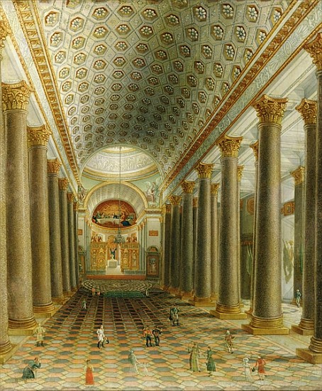 Interior view of the Kazan Cathedral in St. Petersburg a Scuola Russa