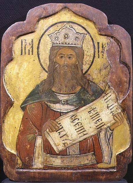 King David, icon, Ukrainian a Scuola Russa