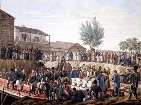 The Laying of the First Stone of the Customs House at Mohiloff in 1820 a Scuola Russa