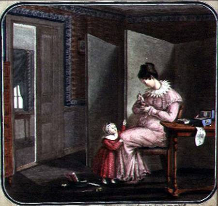 Mother and Child in an Interior a Scuola Russa