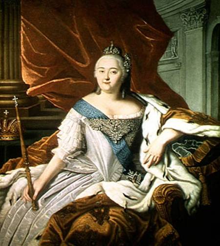 Portrait of Elizabeth Petrovna (1709-62) Empress of Russia a Scuola Russa