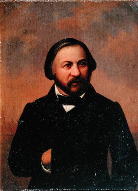 Portrait of Mikhail Ivanovich Glinka (1804-57) a Scuola Russa