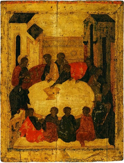 The Last Supper (tempera & gold leaf on panel) a Scuola Russa