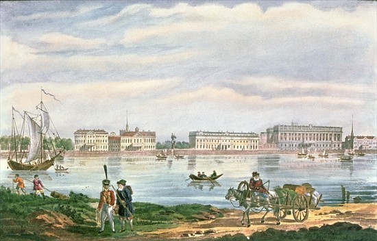 The Marble Palace and the Neva Embankment in St. Petersburg a Scuola Russa
