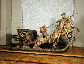 Carnival Sleigh with the figure of St George (wood & gold leaf)