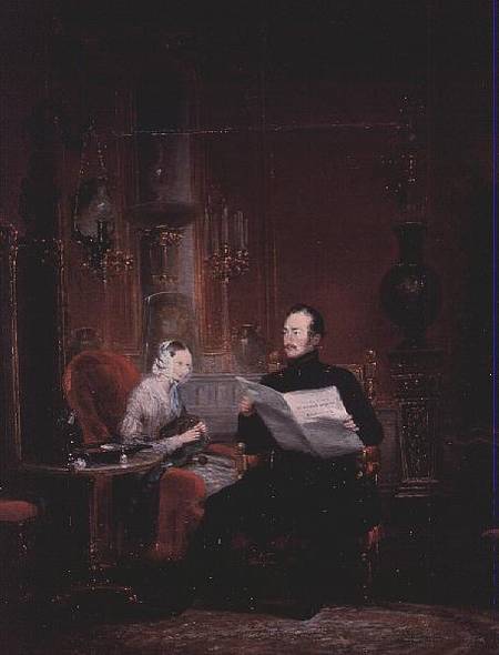 Tsarevich Alexander (1818-81) and his wife Maria Alexandrovna a Scuola Russa