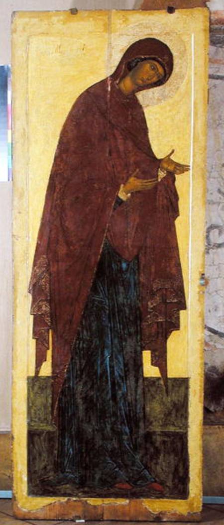 The Virgin (tempera & gold leaf on panel) a Scuola Russa