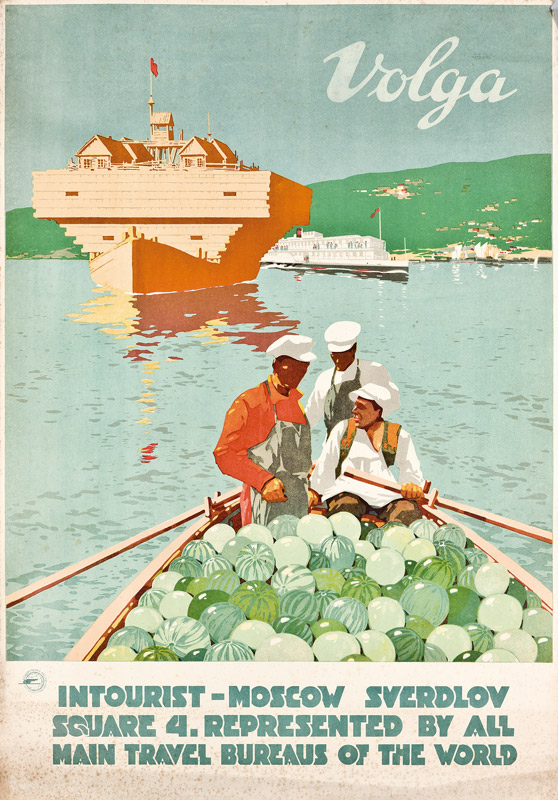 Poster for the Russian travel agency 'Intourist' advertising Volga a Russian School, (20th century)