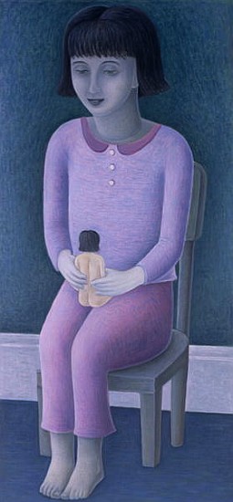 Girl and Doll, 2003 (oil on canvas)  a Ruth  Addinall