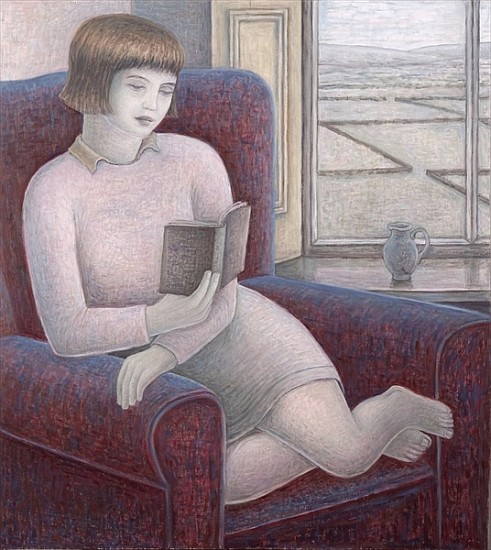 Girl Reading in Armchair, 2009 (oil on canvas)  a Ruth  Addinall