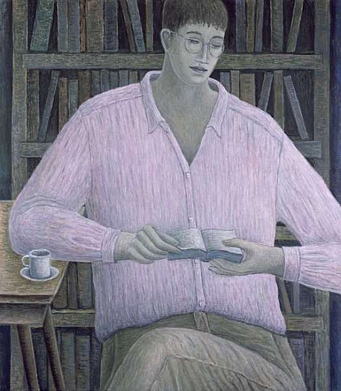 Man Reading, 1998 (oil on canvas)  a Ruth  Addinall