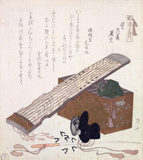 Still Life with a Koto, c.1810 a Ryuryukyo Shinsai