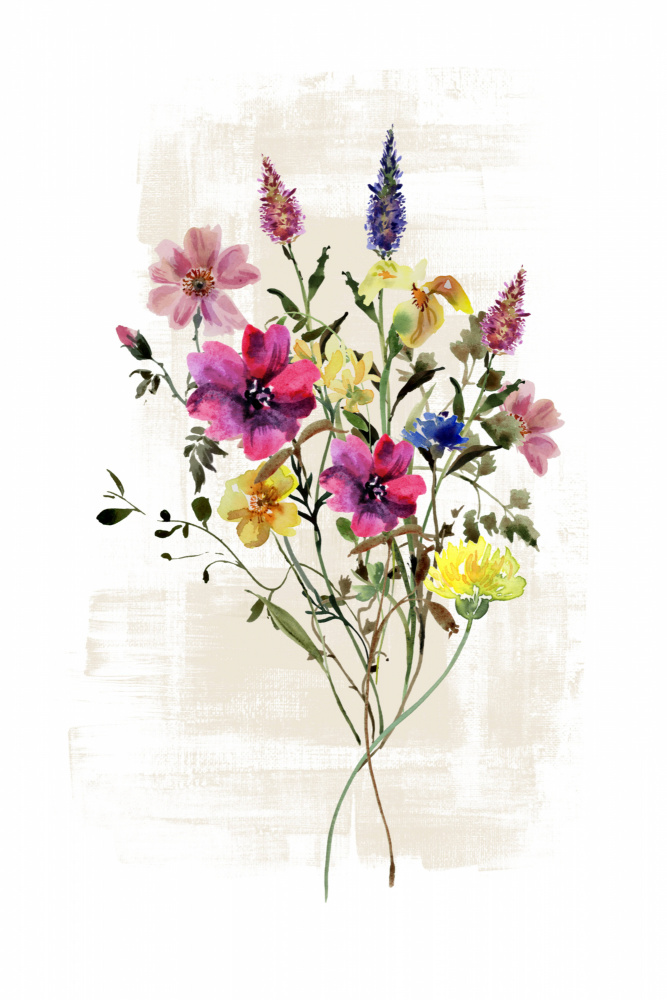 Wild Floral in rich shades a Sally Ann Moss