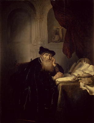 A Philosopher, 1635 (oil on panel) a Salomon Koninck