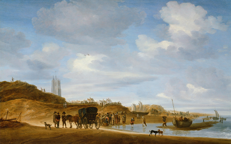 The Beach at Egmond-an-Zee a Salomon van Ruisdael or Ruysdael