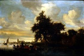 River Landscape with Ferry