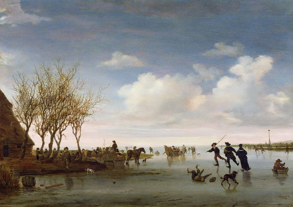 Dutch landscape with Skaters a Salomon van Ruysdael