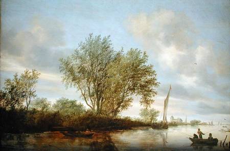 River Landscape a Salomon van Ruysdael