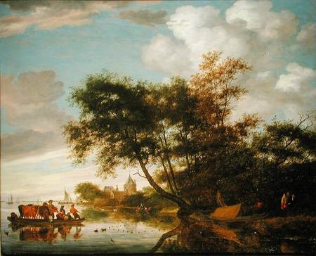 Rural River Landscape a Salomon van Ruysdael