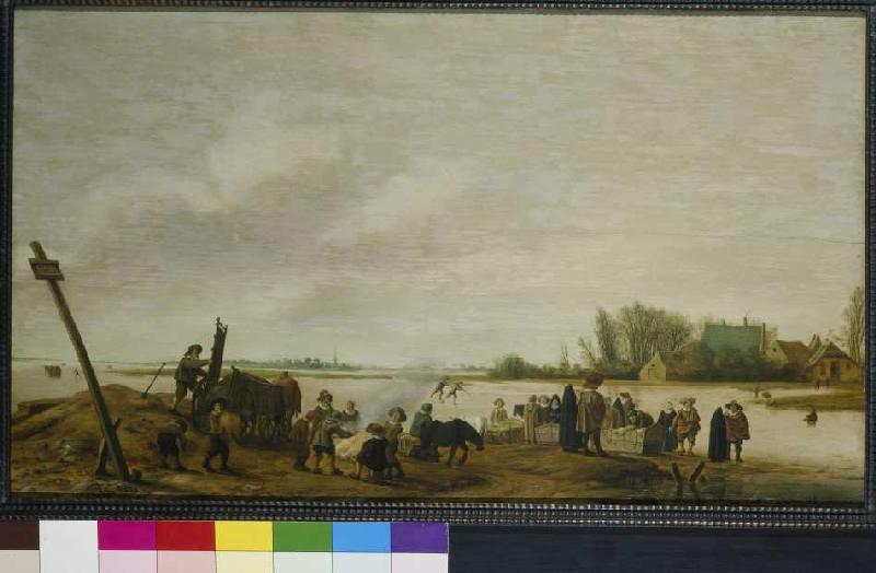 Winter landscape at the water a Salomon van Ruysdael