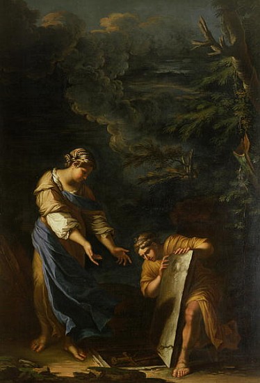 Theseus Lifting the Stone a Salvator Rosa