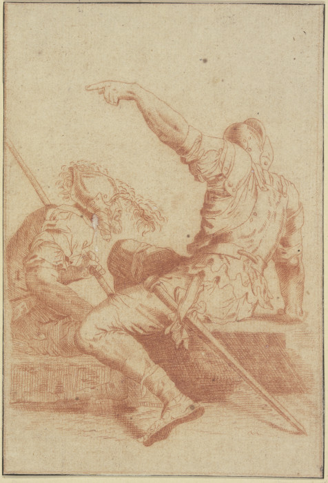 Two sitting soldiers a Salvator Rosa