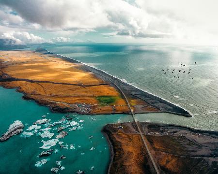 Jökulsárlón from above