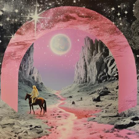 Through Time and Space Vintage Collage Art