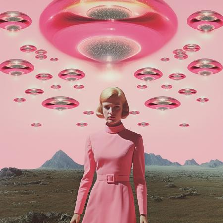 Surreal UFO Collage Art