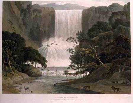 Cascade on Sneuwberg, plate 25 from 'African Scenery and Animals', engraved by the artist a Samuel Daniell