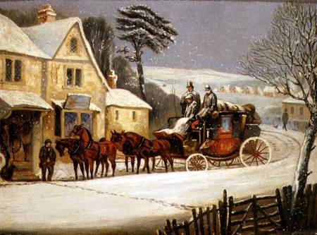 Winter Scene with the Royal Mail Halted at an Inn a Samuel Henry Gordon Alken