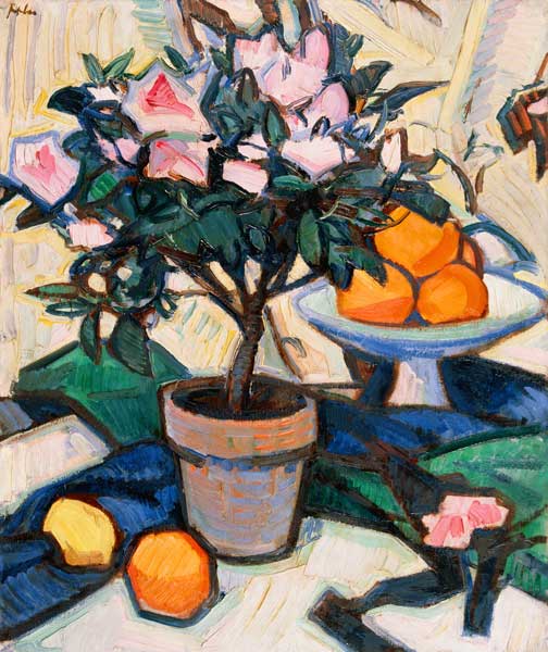 Rosa Azaleen und Orangen a Samuel John Peploe