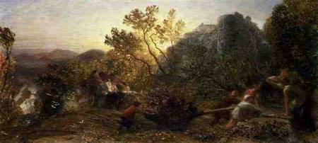 Harvest in the Vineyard, 1859 (w/c, gouache and gum arabic on a Samuel Palmer