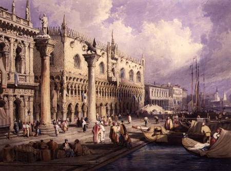 The Molo and the Doges' Palace, Venice a Samuel Prout