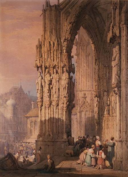 Porch of Regensburg Cathedral a Samuel Prout