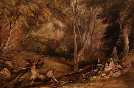 A Sketching Party in Leigh Woods a Samuel R.W.S. Jackson
