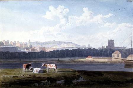 View Across the Floating Harbour, with St. George's, Brandon Hill, the Cathedral a Samuel R.W.S. Jackson