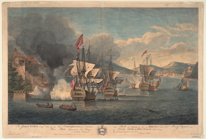 Capture of Porto Bello by Admiral Edward Vernon on 22 November 1739 a Samuel Scott