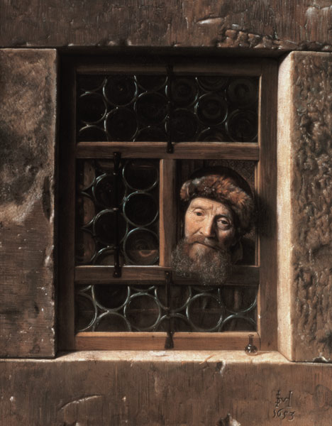 Man at a Window a Samuel van Hoogstraten