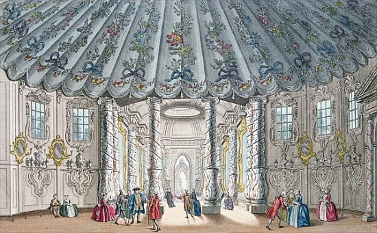 Interior View of the elegant music room in Vauxhall Gardens; engraved by H. Roberts a Samuel Wale