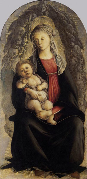 Madonna with child and a glory a Sandro Botticelli