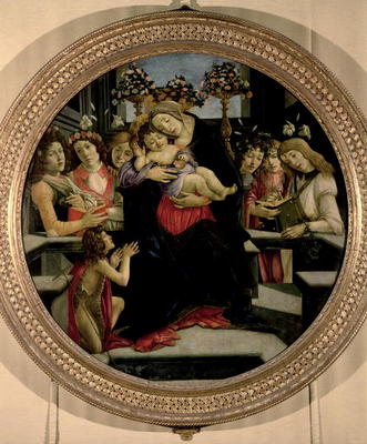 Madonna and Child with Angels and St. John the Baptist a Sandro Botticelli