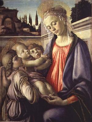 Madonna and child with angels (tempera on panel) a Sandro Botticelli