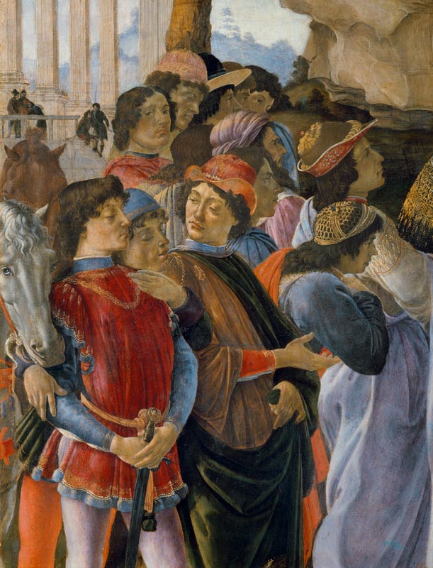 Botticelli / Adoration of Kings, Detail a Sandro Botticelli
