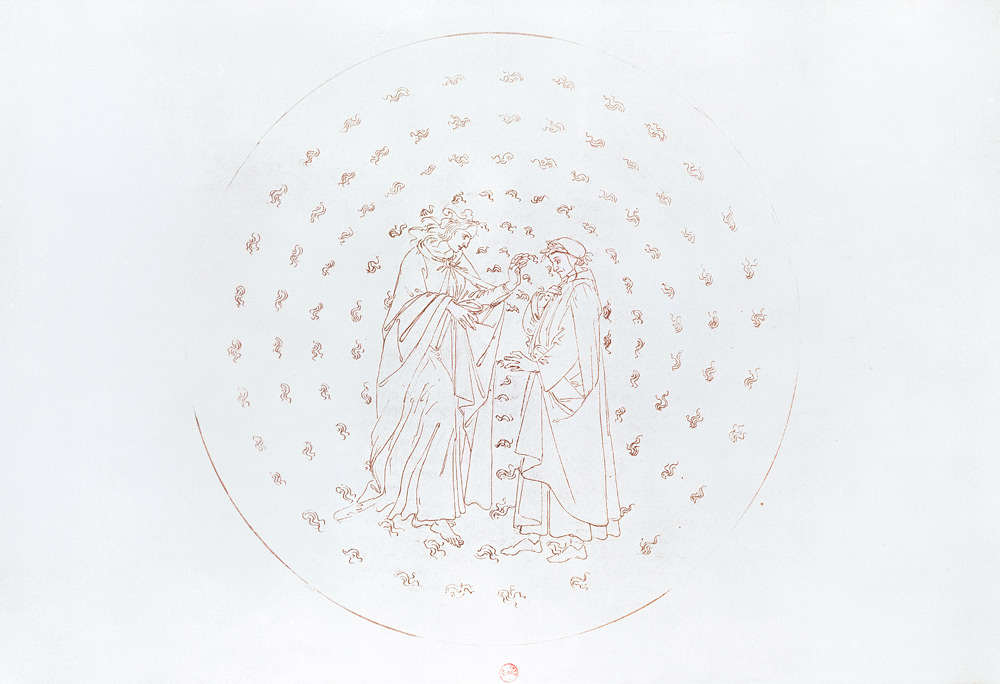Dante and Beatrice from 'The Divine Comedy' by Dante Alighieri (1265-1321) a Sandro Botticelli
