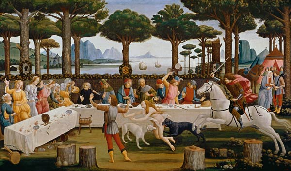 The banquet of the Nastagio degli Onesti a Sandro Botticelli