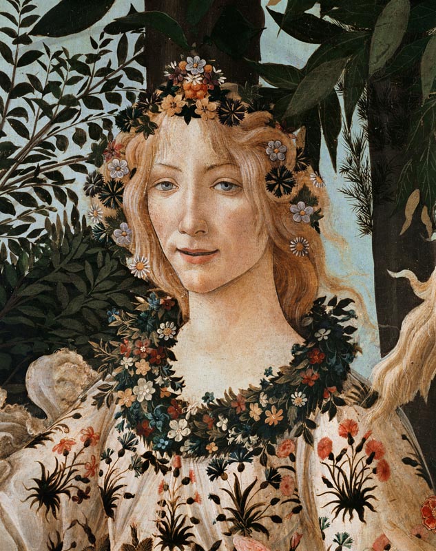 Dettaglio del quadro"La primavera"- Flora a Sandro Botticelli