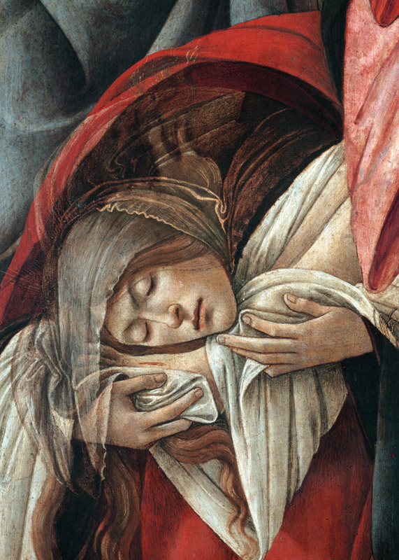 Lamentation over the Dead Christ, detail of Mary Magdalene a Sandro Botticelli